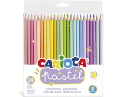 CARIOCA SUPERCOLOR Pastel kleurpotloden - 24 kleuren - Houten kleurpotloden - Zachte pasteltinten - 3,3 mm kern