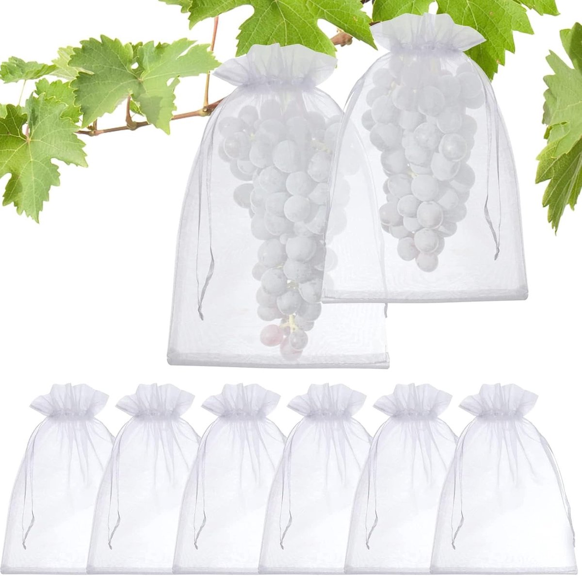 Organza zakjes 15x20cm - 50 stuks voor het beschermen van tuinfruit en groenten