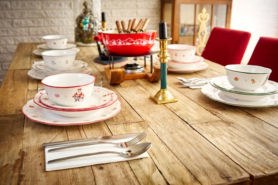 24-delig Kerstservies - Porselein - 6 Personen - 3 Kleuren - Dinerborden, Ontbijtborden, Dessertborden & Kommen - Kerst Thema — afbeelding 5