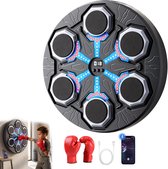 Boxing Machine - Boksmachine met Bokshandschoenen -Muziek via Bluetooth - 15 Snelheids, 3 Volumeniveaus en Tellerstanden-Met USB-Voor Kinderen & Volwassenen-Muurbevestiging