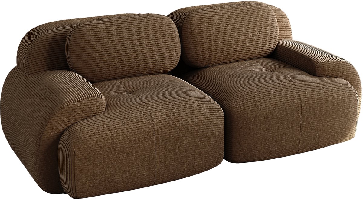 2-Zitsbank - Modulair Corduroy Frame-loos Loveseat - Bruin