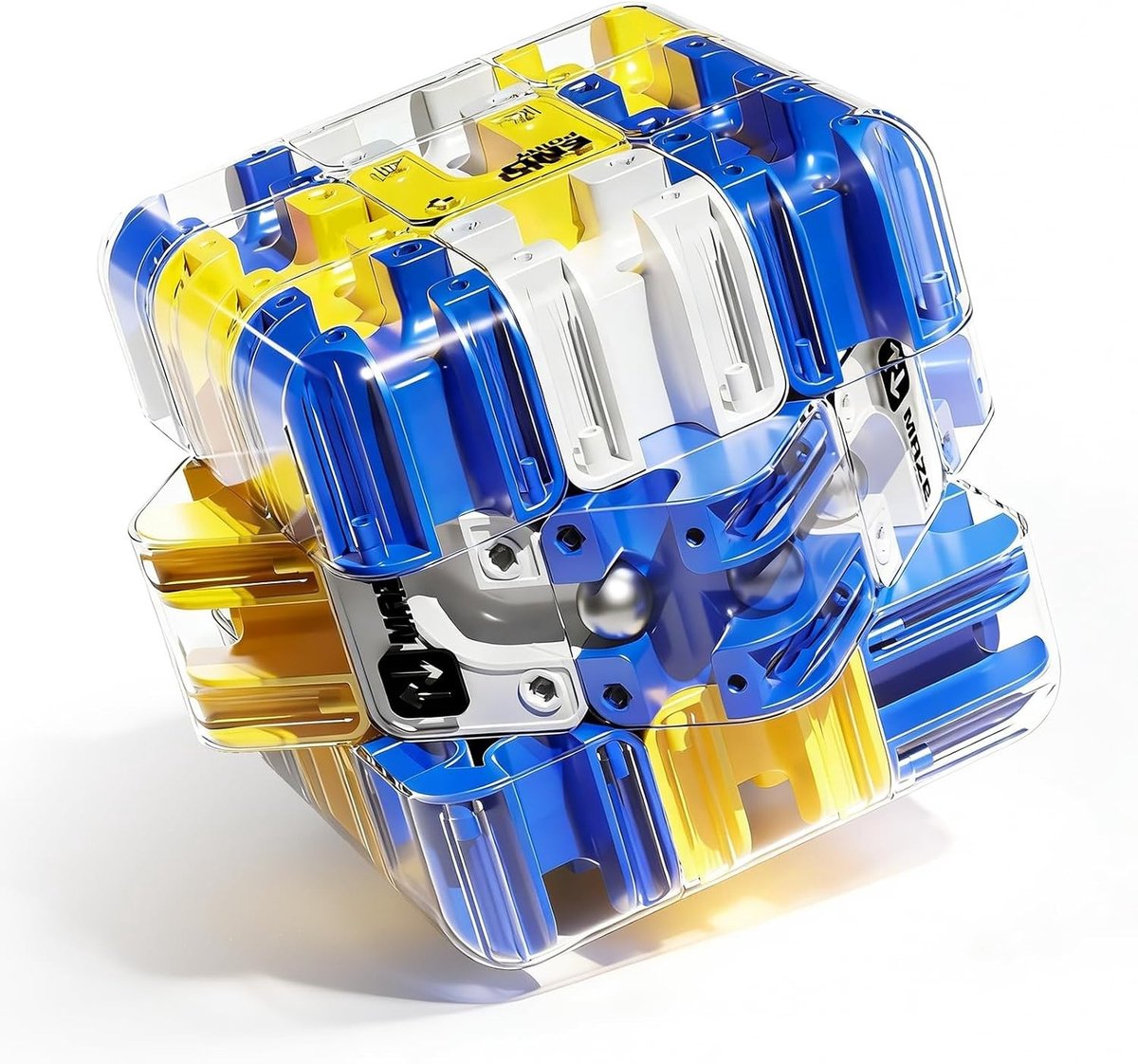 Labyrint Dobbelsteen - Blauw - 6,9 x 6,9 cm - 3D Kogellabyrint met Educatieve Functie - Voor Kinderen en Volwassenen