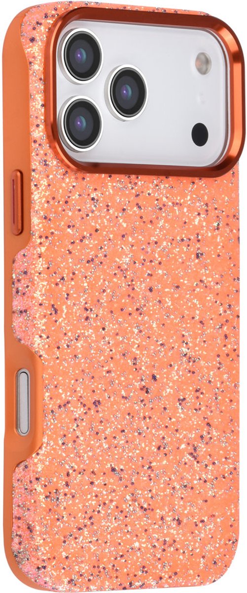 TUNIQ Backcover hoesje voor Apple iPhone 17 Pro Max - Glitter Magsafe TPU+PC - Oranje