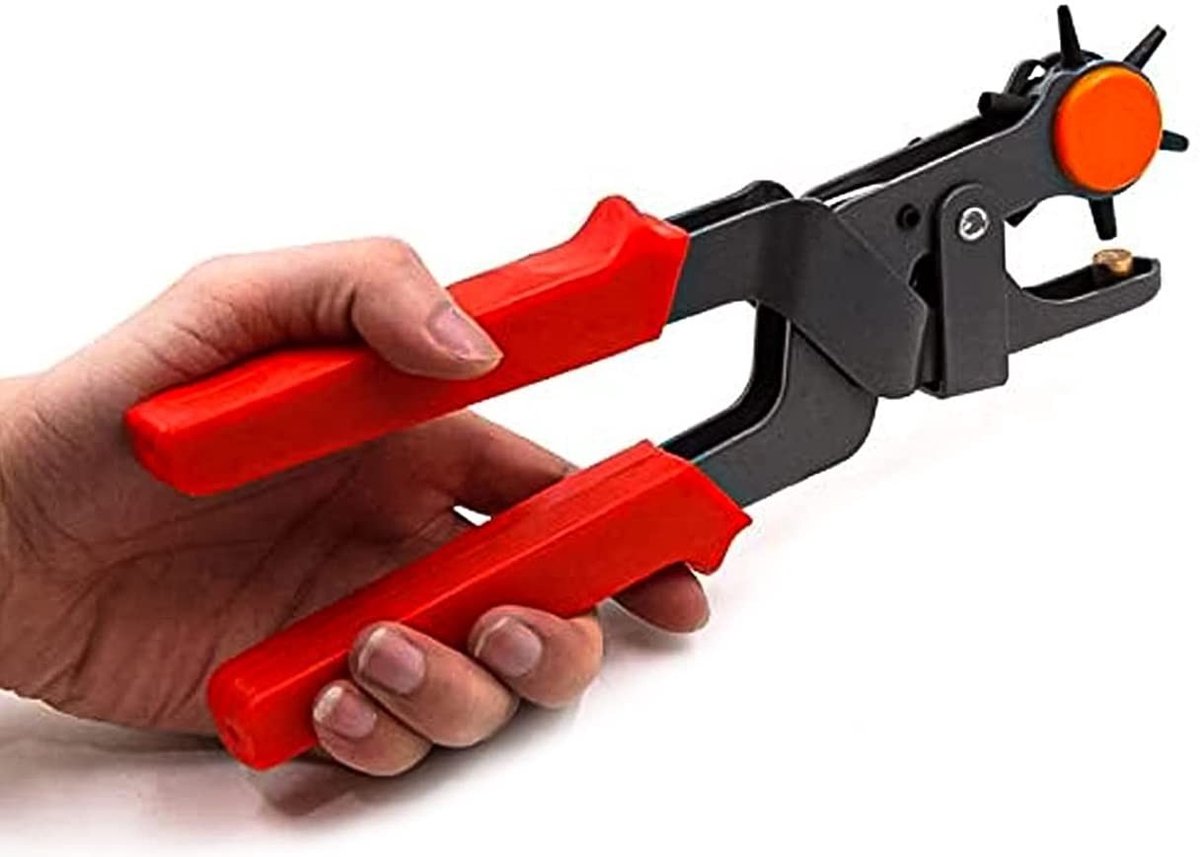 Gatentang met Perforator - Zwart - Voor Leer, Kunststof en Karton - Voor Gaten en Boren