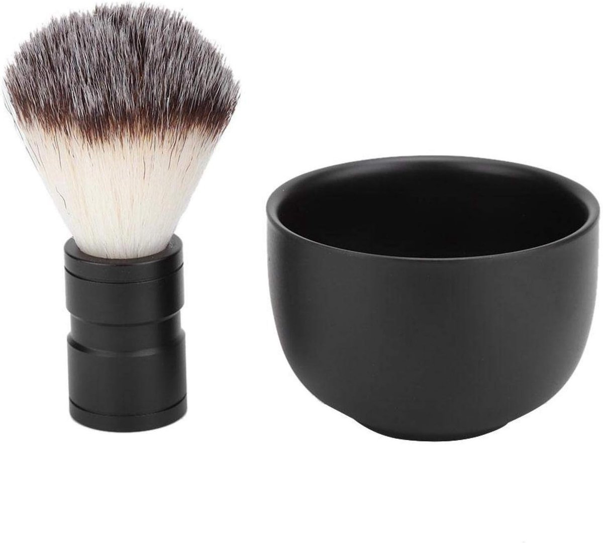 Complete Scheerkwast Set met RVS Scheerkom en Berenharen Scheerkwast voor Mannen, Perfect Cadeau voor Vader en Echtgenoot, 2-delige Set