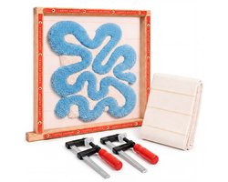Tufting Kit - Frame 60x60 cm - Tuftdoek - Monks Cloth 70x70 cm - Spijkers - 2 Stevige Klemmen - Crafts&Co®