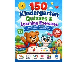 Academic Learning Workbooks and Materials- 150 Kindergarten Quizzes & Learning Exercises
