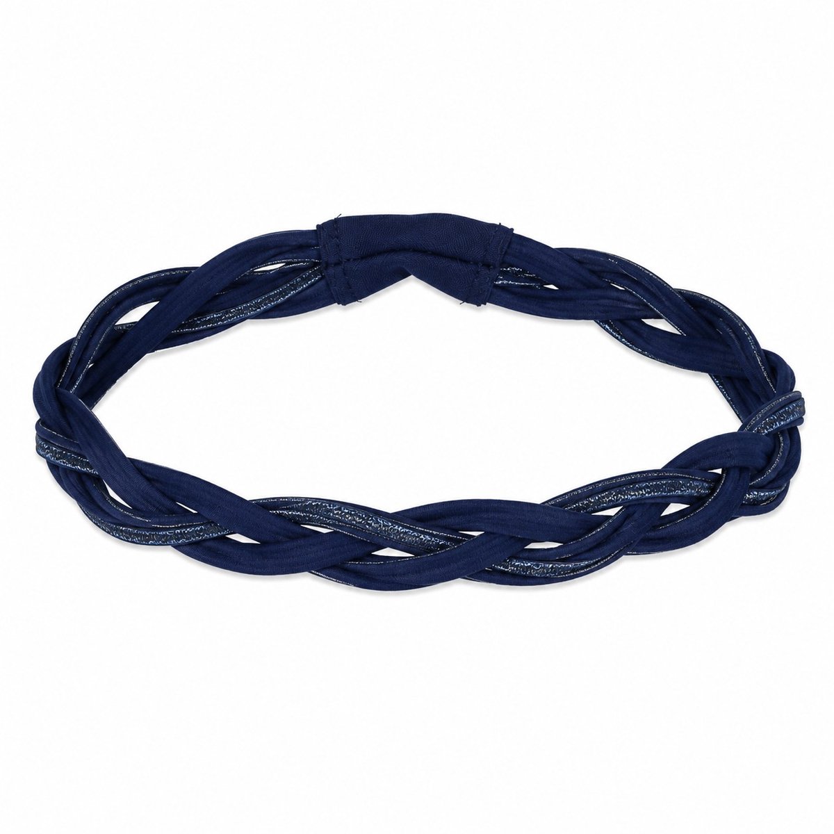Haarsoires Haarband Sport 3cm - Glitter - Gevlochten Elastiek - Blauw - Sporthaarband - Sportieve Hoofdband - voor Dames & Heren