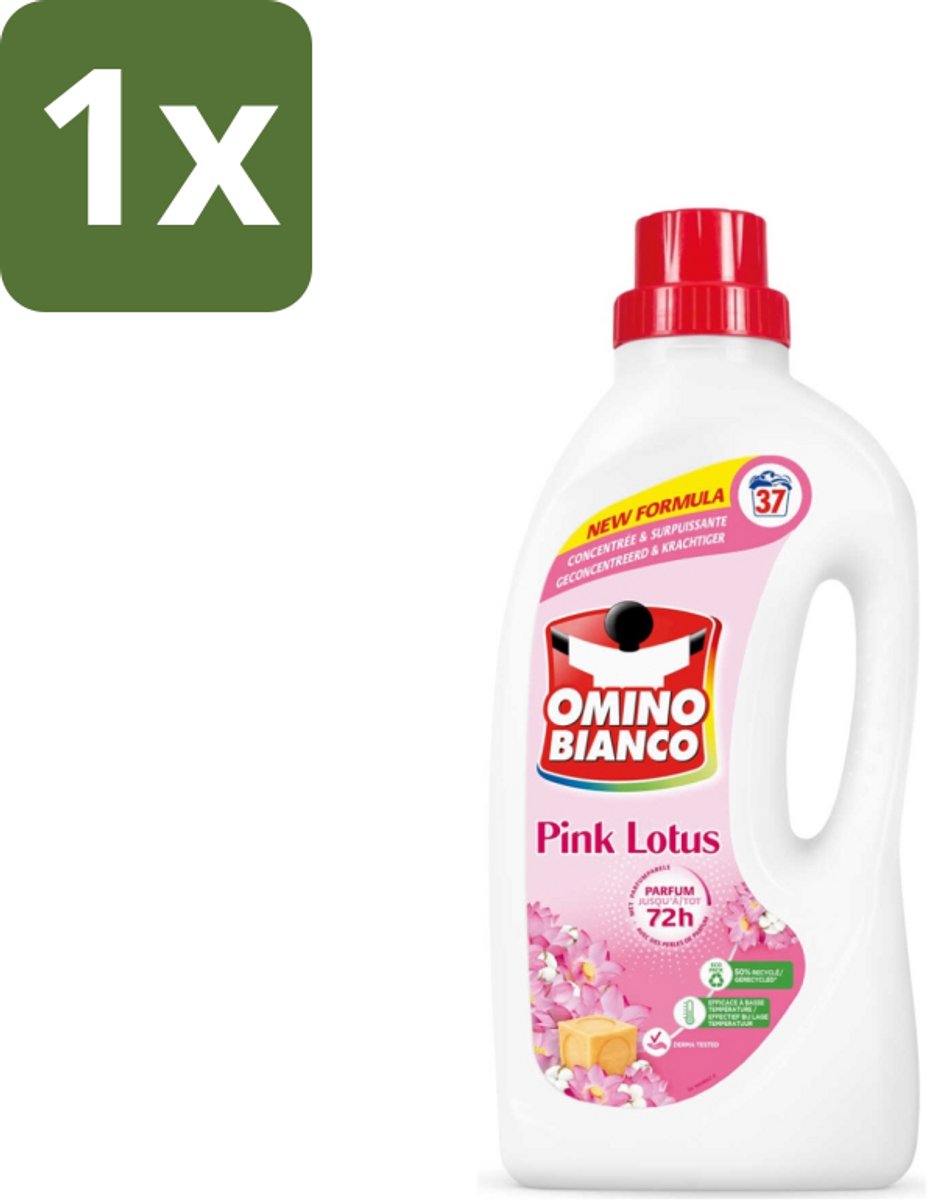 Omino Bianco - Roze Lotus - Wasmiddel - Witte & Gekleurde Was - 37 Wasbeurten - 1 stuk