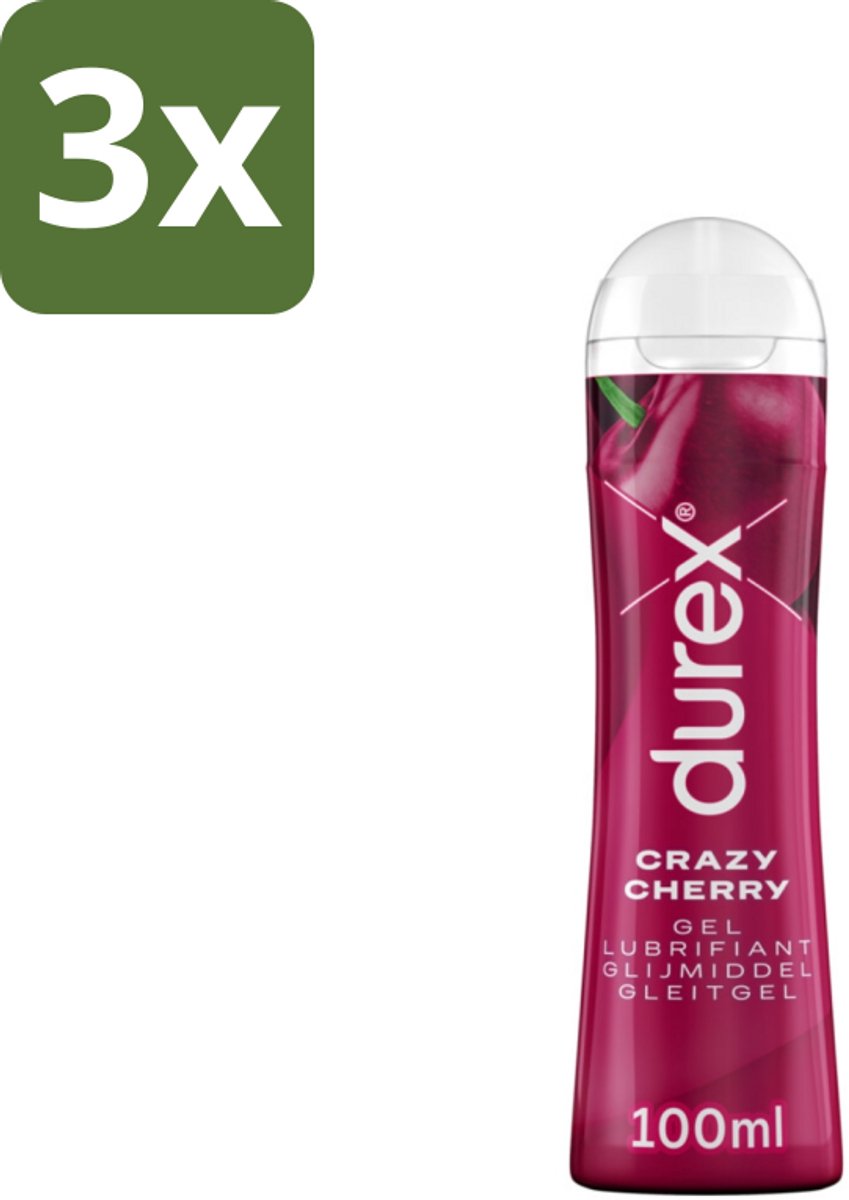 Durex - Crazy Cherry - Glijmiddel - 100 ml - Bulkverpakking - 3 stuks