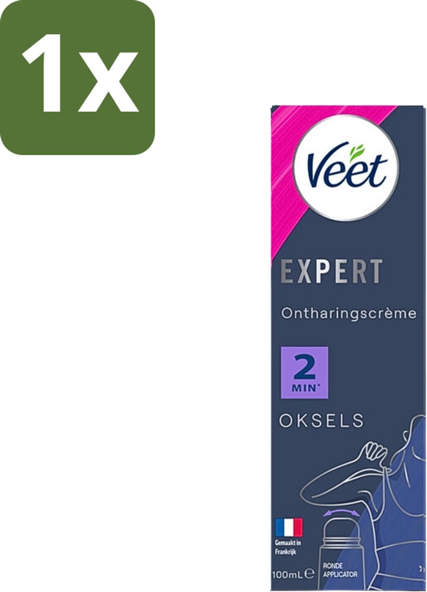 Veet Expert - Ontharingscrème met applicator - Oksels - Alle huidtypes - 100ml - 1 stuk