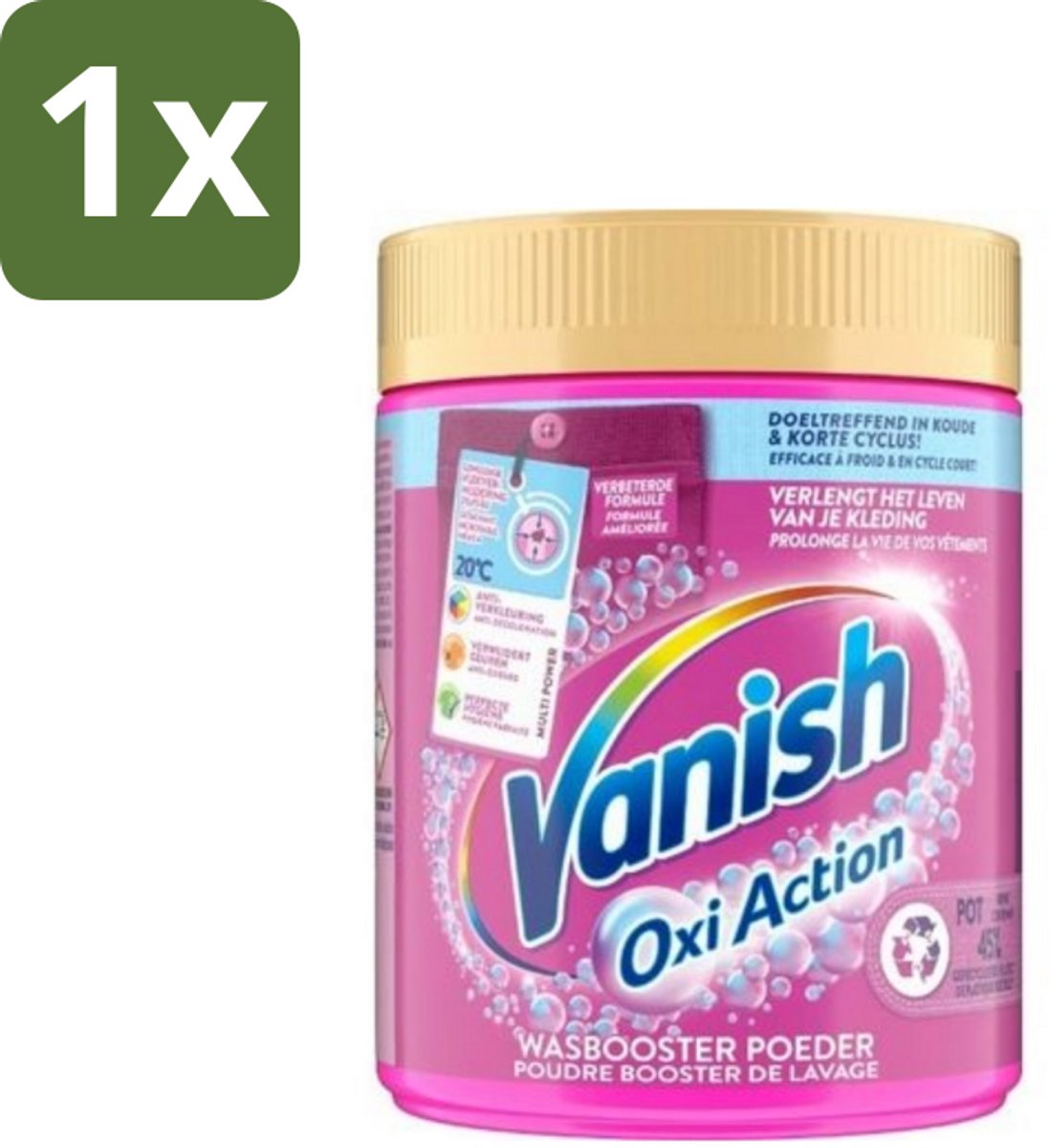 Vanish Oxi Action - Vlekkenverwijderaar Poeder - Zonder Bleek - Gekleurde Was - 530 Gram - 1 stuk