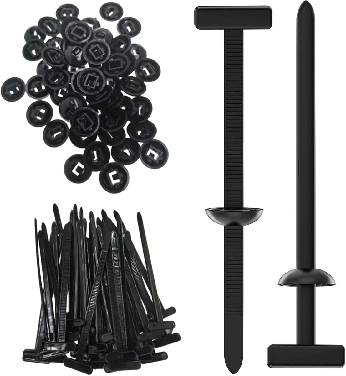 Zwarte Kabelbinders 50 Stuks - Nylon, UV-bestendig, Robuuste Zelfsluitende Multifunctionele Kabelbinders voor Snelle Herstellingen en Organisatie