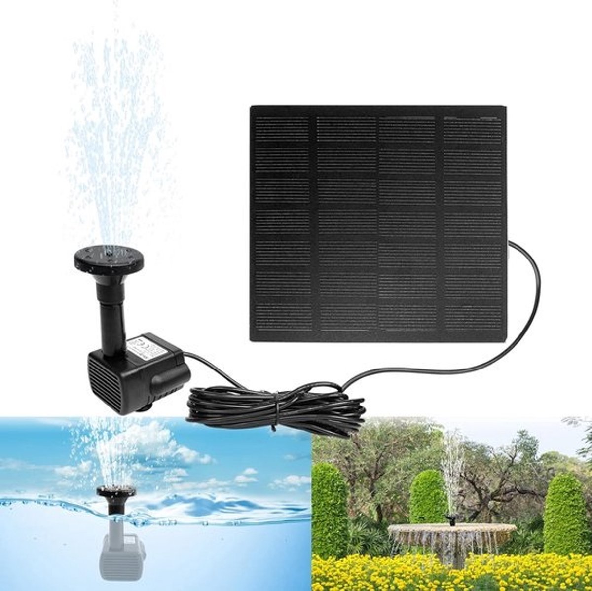 Zonne-Energie Waterpomp voor Tuin en Vijver - 1,8 W Fontein en Mini-Vijver Pomp