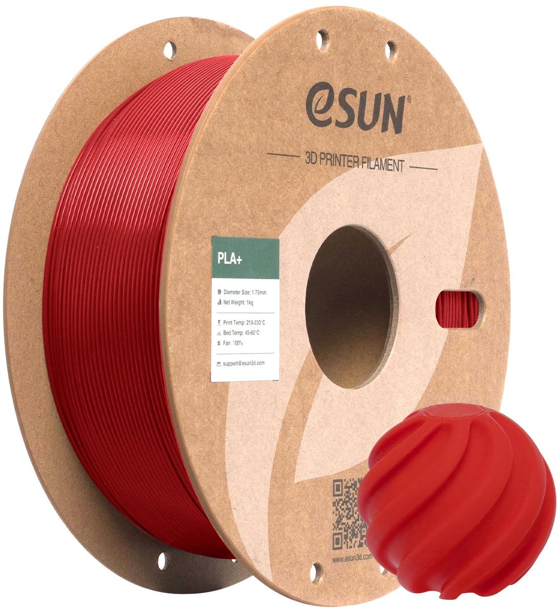 eSUN PLA+ Filament 1.75mm, Filament PLA Plus 1kg Brandweerwagen Rood - ShopVlot