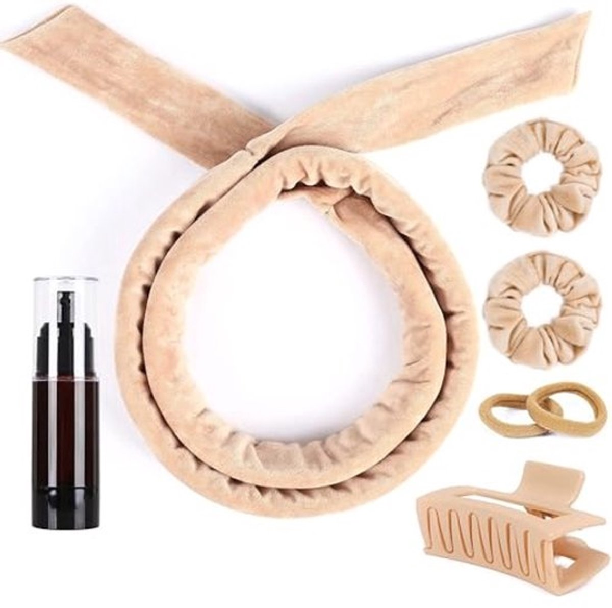 Hitteloze Krullenset - 7 Stuks Zachte Velours Hoofdband voor Natuurlijk Krullend Haar