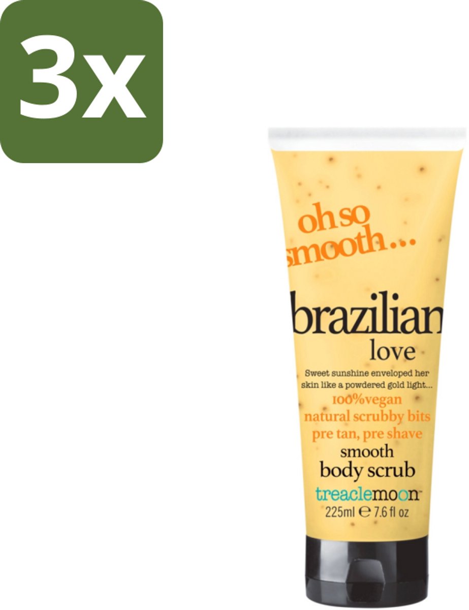 Treaclemoon – Body Scrub – Brazilian Love – 225 ml - Bulkverpakking - 3 stuks