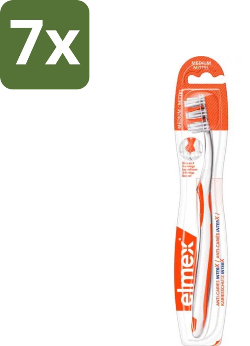 Elmex – Tandenborstel – InterX Medium - Bulkverpakking - 7 stuks