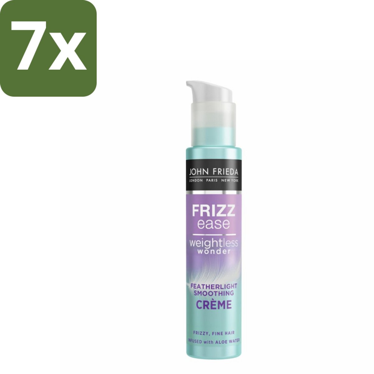John Frieda – Haarcrème – Weightless Wonder – Luchtige verzorging – 100 ml - Bulkverpakking - 7 stuks