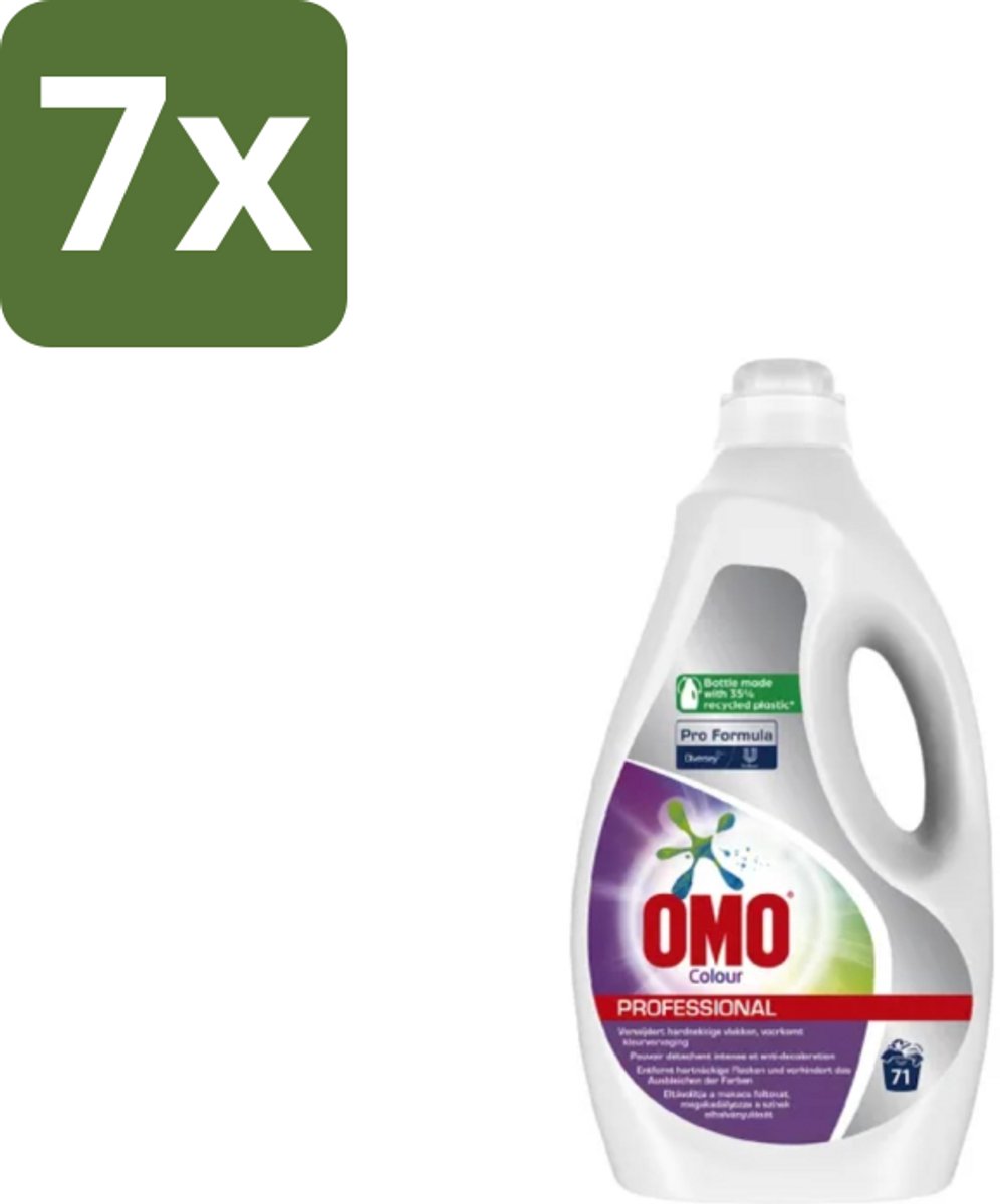 Omo Professional – Vloeibaar Wasmiddel – Color – 71 Wasbeurten – Pro Formula – 5 L - Bulkverpakking - 7 stuks