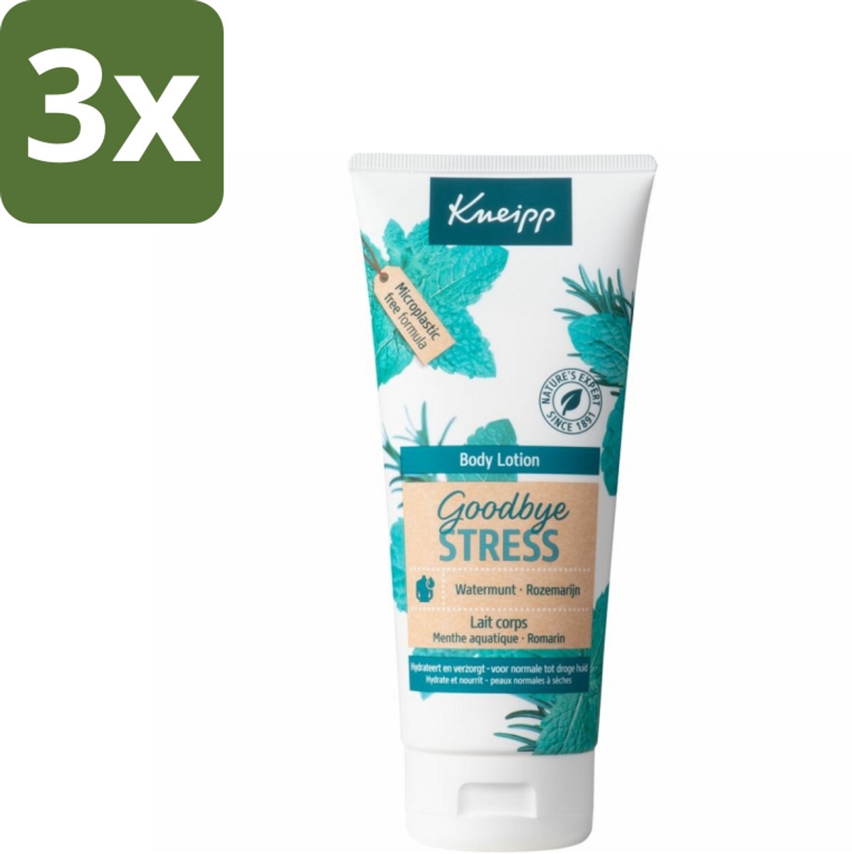 Kneipp Bodylotion – Watermunt & Rozemarijn – 200 ml - Bulkverpakking - 3 stuks