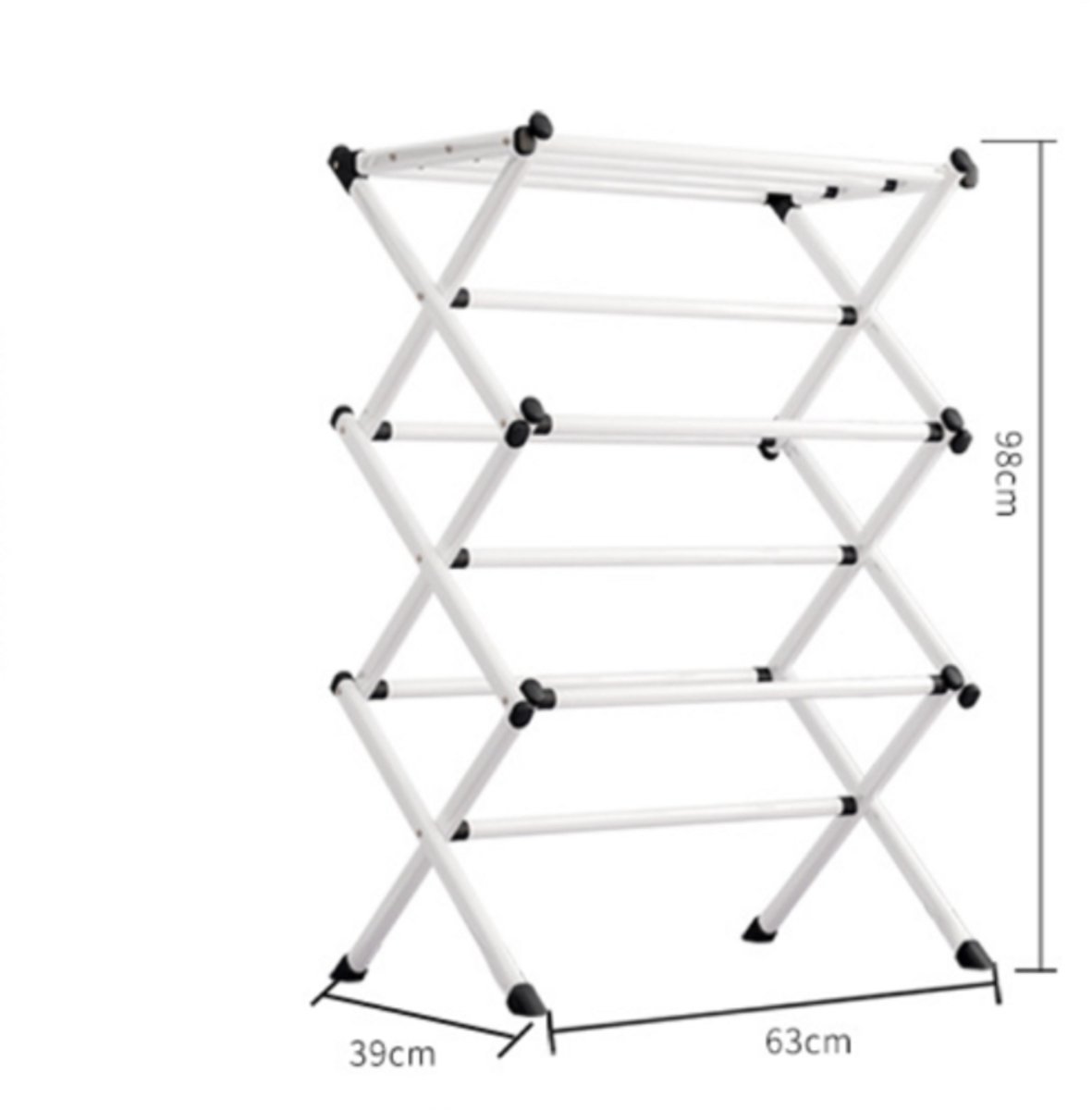 3-laags metalen wasrek, paardvormig wasrek, voor binnen- en buitengebruik, terras