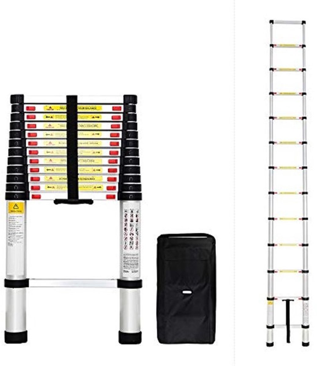 Telescopische Ladder - Opvouwbare Ladder met GRATIS Draagtas - Maximaal 149,7 kg - EN131 Gecertificeerd