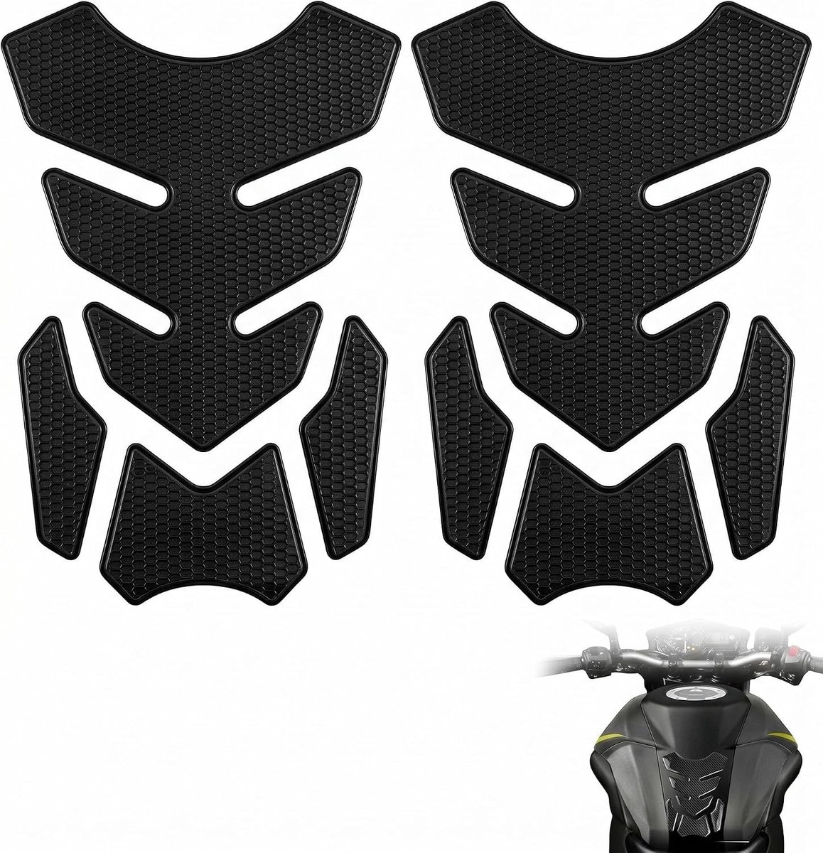 Zwarte Motor Tank Covers, Set van 2, Kunststof, Antislip, Bescherming tegen Krassen en Beveiliging voor Handen en Voeten