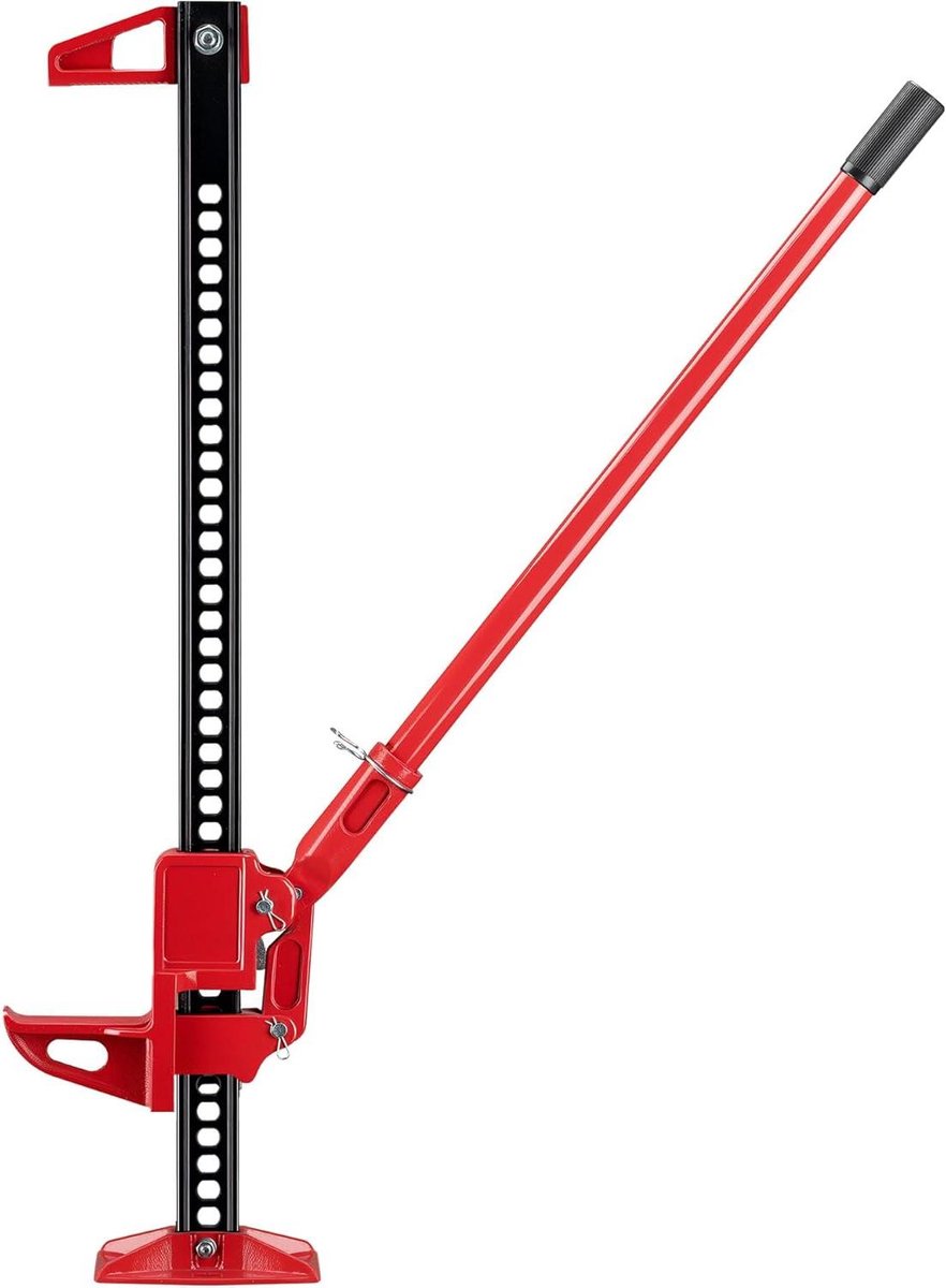 Boerenkrik Farm Jack - Handkrik Dommekracht - Zware Voertuigen Hefen - Robuuste Stalen Constructie - 3000 kg 135 cm - Rood