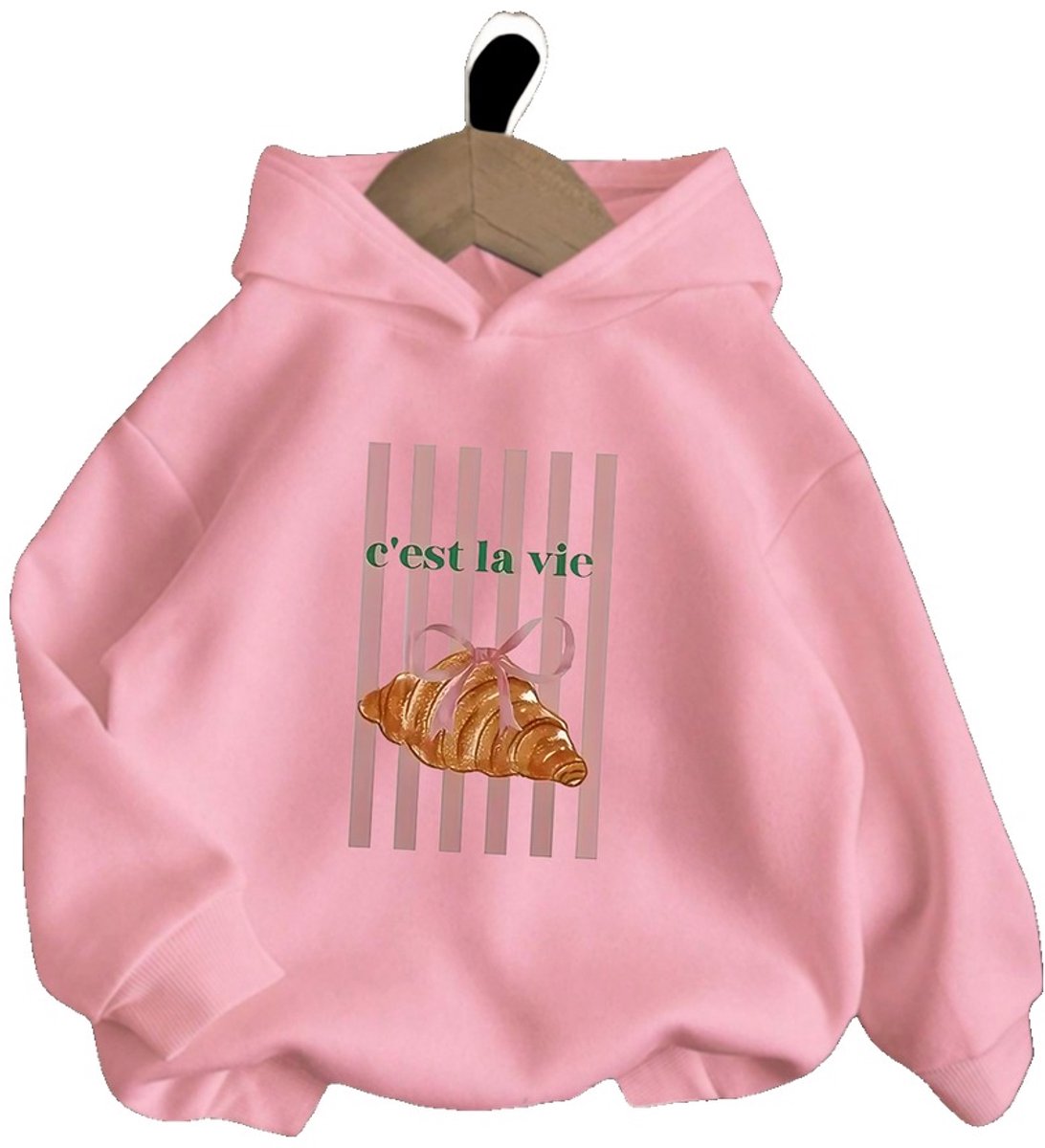 Currero Hoodie Meisjes Warme Hoodie Met Capuchon Comfortabele Sweater Meisje Casual Trui Pullover Meisjestrui 13-14 Jaar Roze