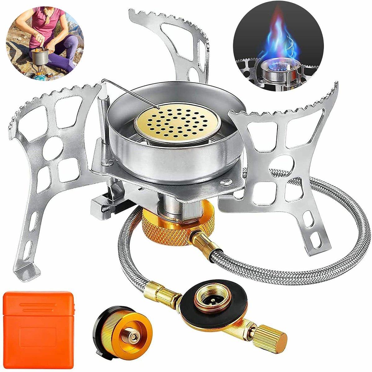 Draagbaar Gasfornuis Voor Op De Camping, Gas Winddichte Opklapbare Kachel, Mini Opvouwbare Kookbrander Voor Backpackers, Ideaal Voor Kamperen.