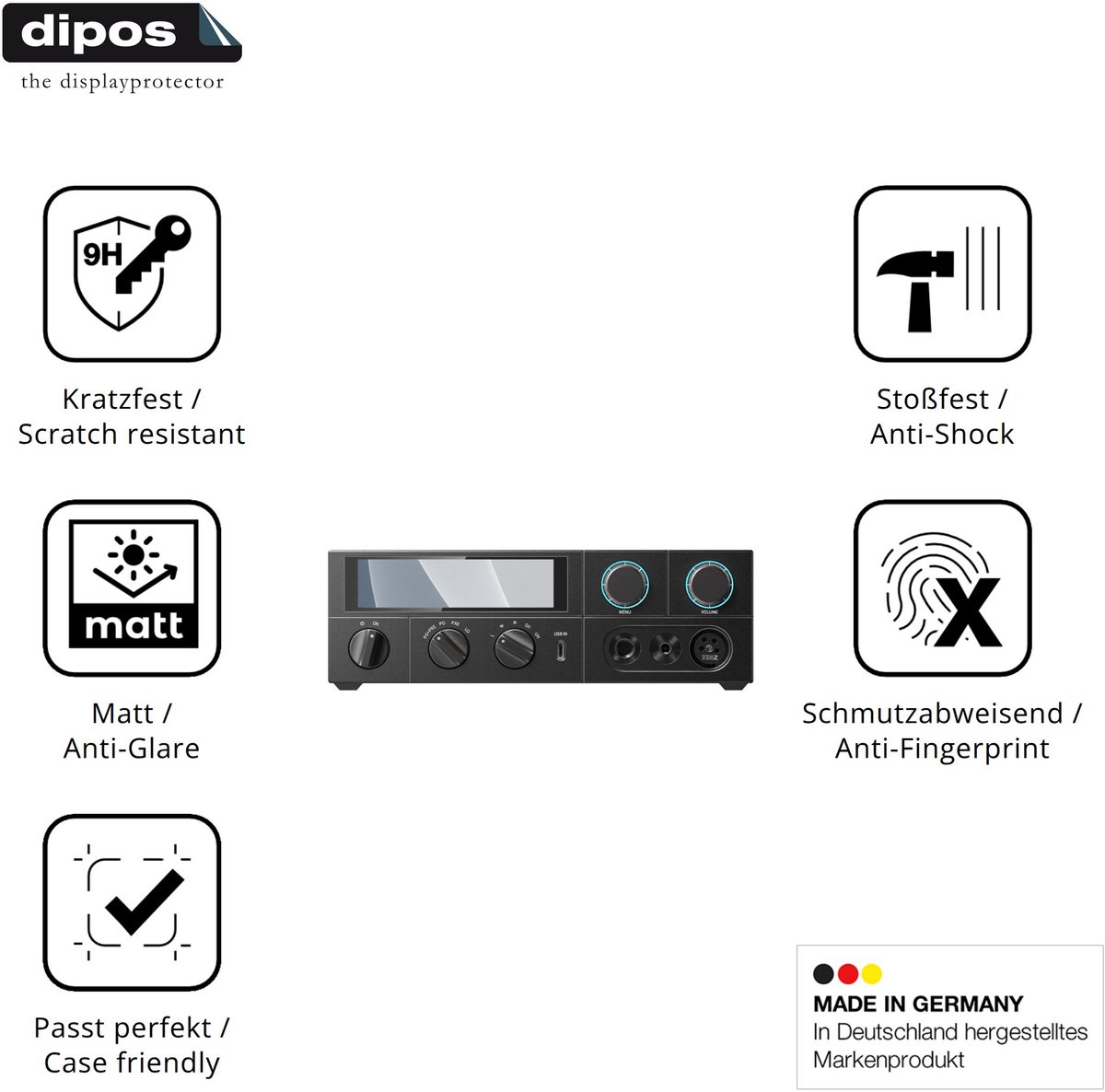 dipos – 2x Matte Pantserfolie geschikt voor FiiO K15 | 9H Screenprotector