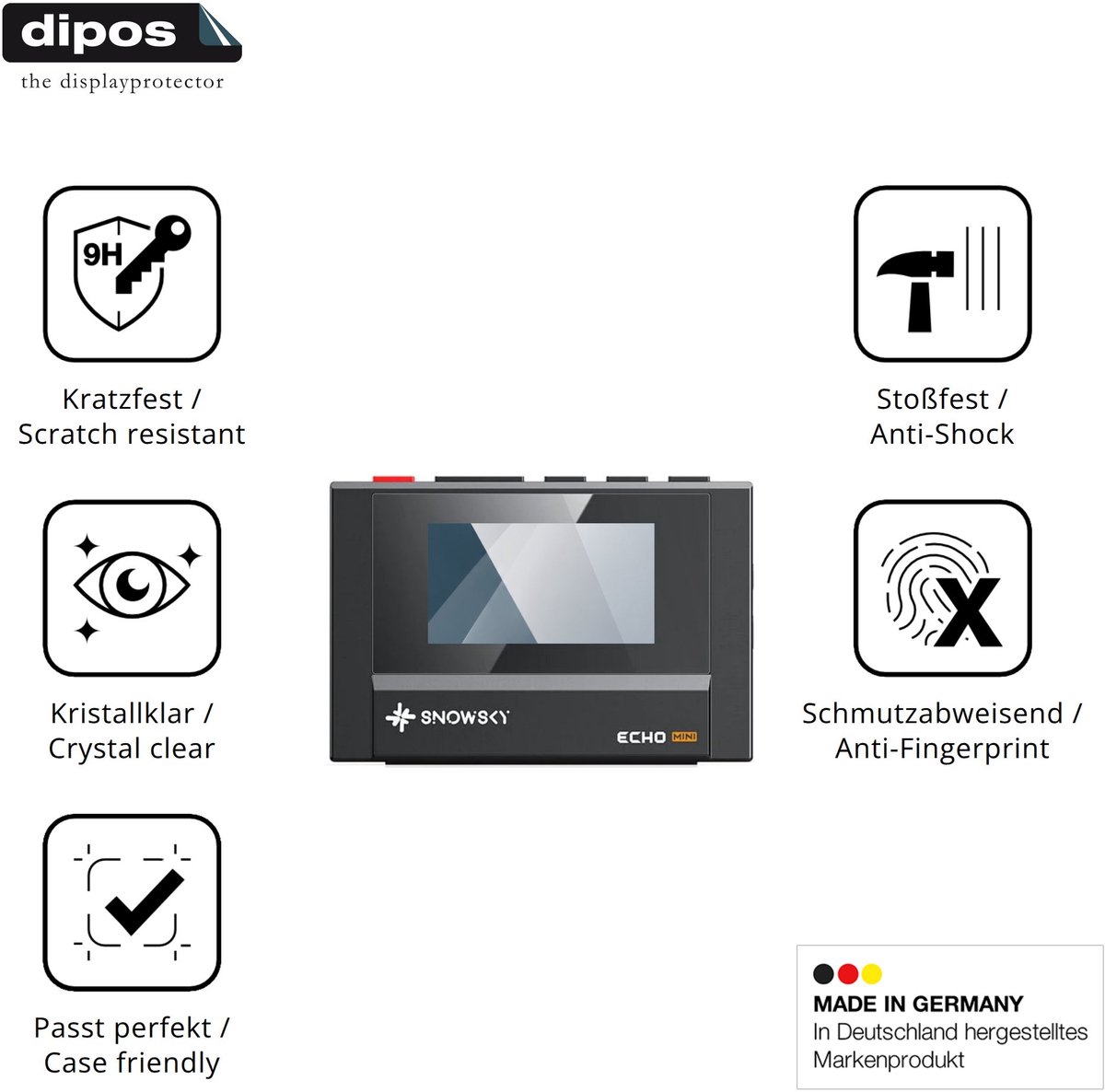 dipos – 2x Pantserfolie geschikt voor FiiO SnowSky Echo Mini | 9H Screenprotector