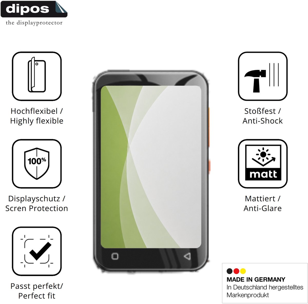 dipos FLEX – 2x Matte Screenprotector geschikt voor innioasis G3 | Volledige Schermbescherming | Case-Friendly