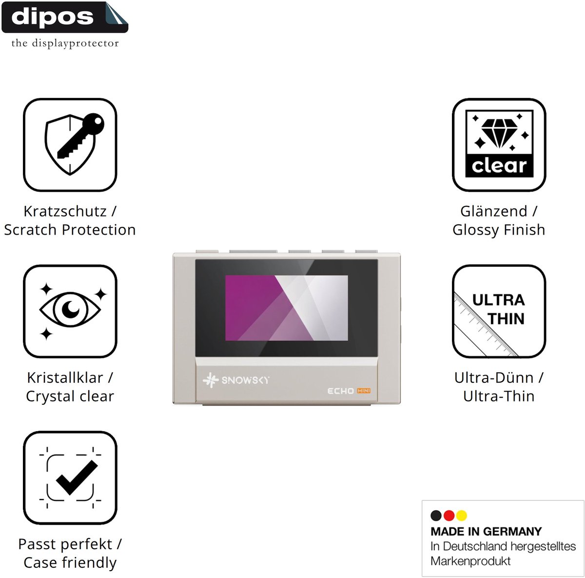 dipos – 4x Beschermfolie geschikt voor FiiO SnowSky Echo | Krasbestendige & heldere Screenprotector Ultra-Thin