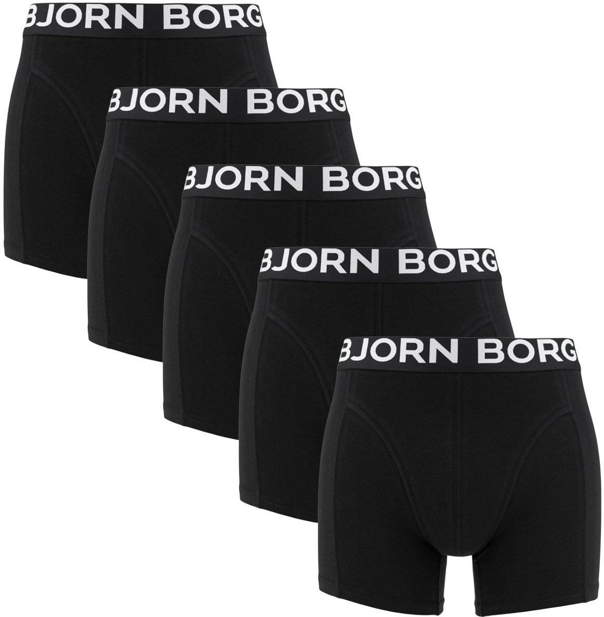 Björn Borg heren premium cotton stretch 5P boxers basic zwart