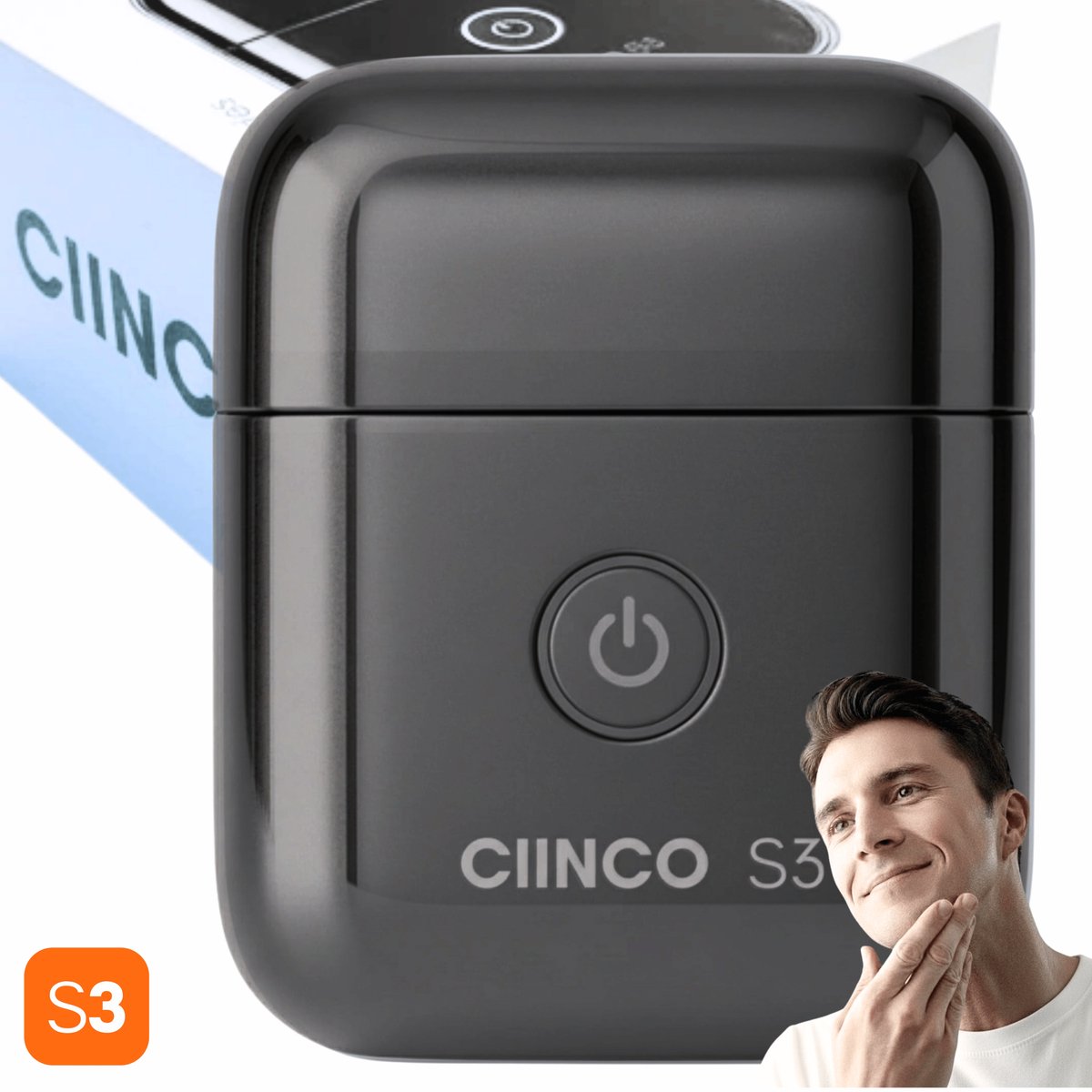 CIINCO® Scheerapparaat Mannen – 3D Foil Shaver – USB-C – Nat & Droog – RVS – Reisvergrendeling - Mini Scheerapparaat