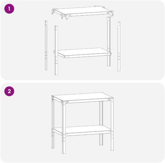 vidaXL - Planttafel - 100 - x - 50 - x - 80 - cm - Gepoedercoat - staal - Zwart — afbeelding 5