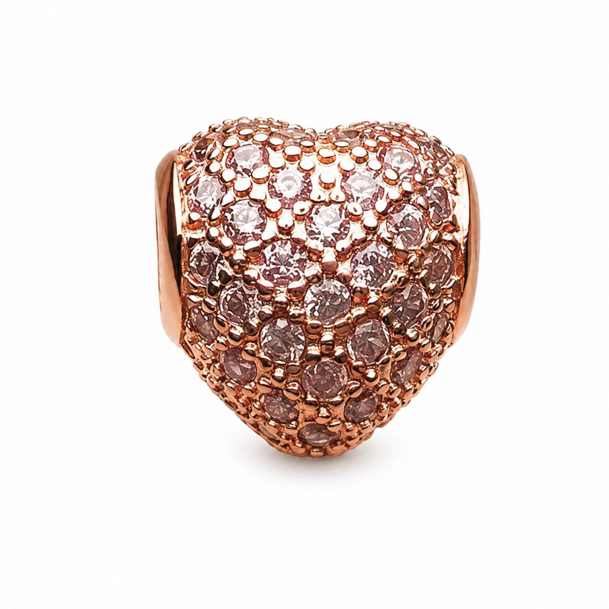 Bedel - Rose - Hart - Voor aan je Bedelarmband - 925 sterling Zilver