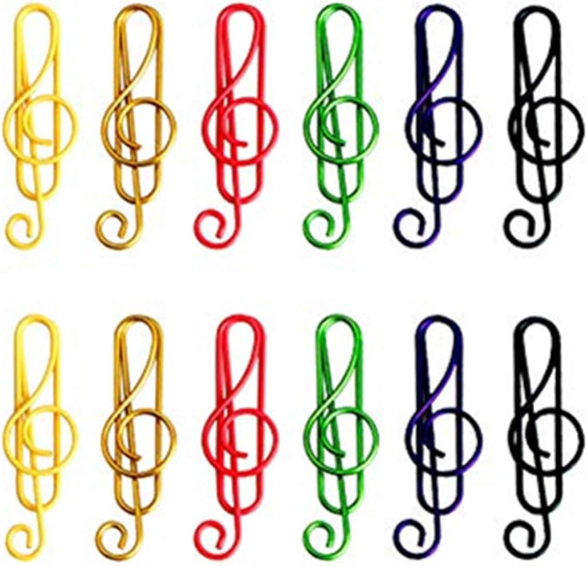 Kleurige Muziek Paperclips - 100 Stuks Metalen Bookmark Clips voor Kantoor en School, 40mm, Noten Ontwerp