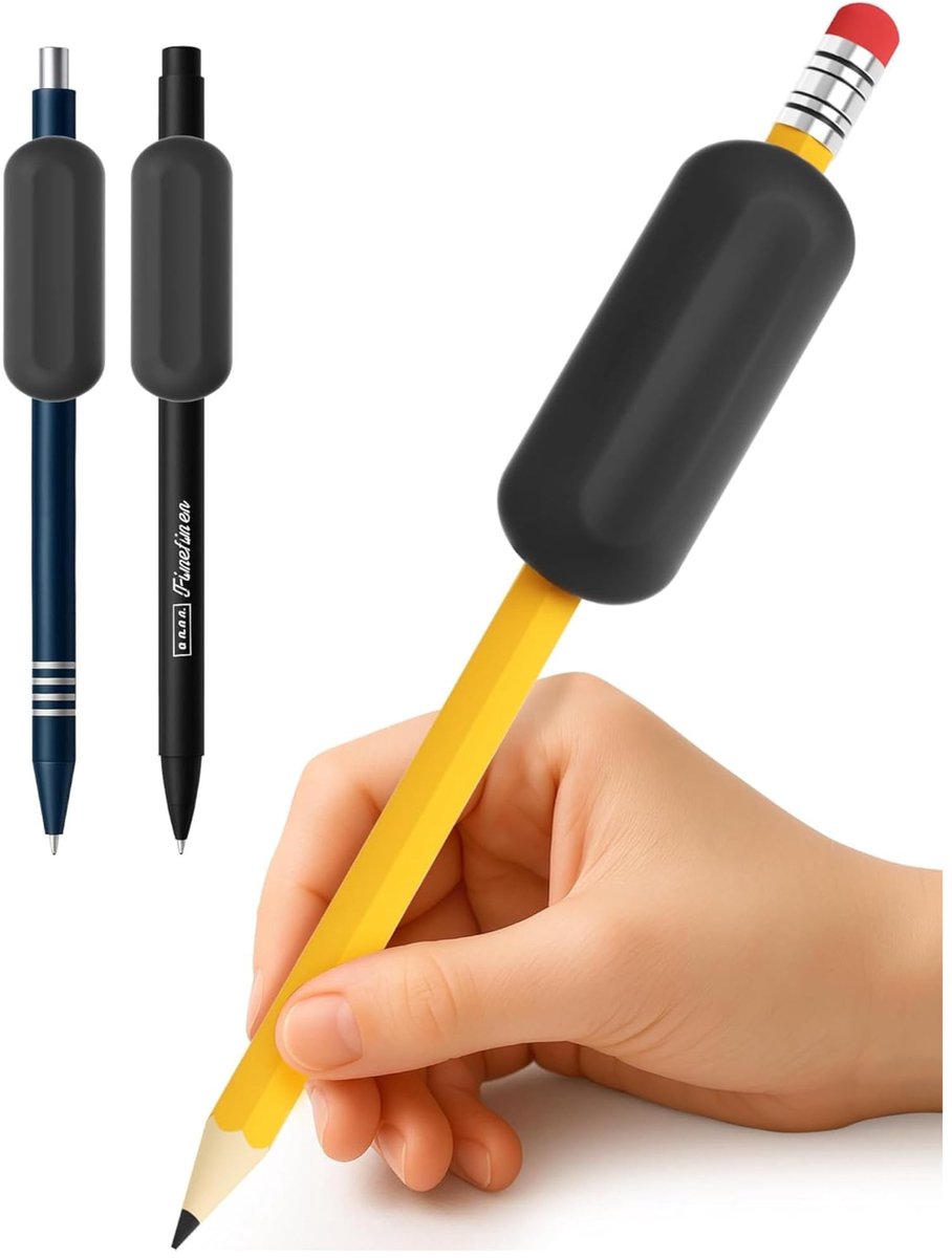 Solidchoice - Set van 2 Ergonomische Zware Siliconen Potloodgrepen - Voor Kinderen en Volwassenen