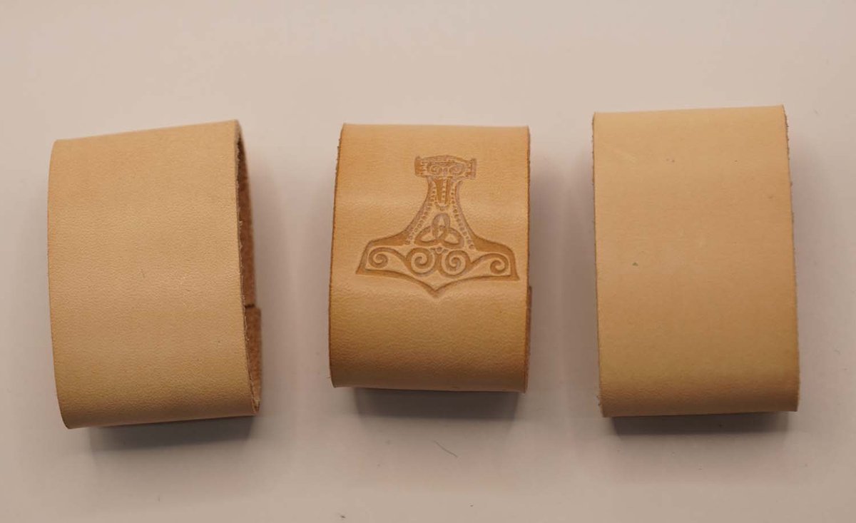 3 Lederen riem lusjes voor broekriem van 4 cm breed 2x uni, 1x Hamer van Thor - riem lusjes die je zelf kunt verven - riem lusje vervangen omdat die verloren is - riem repareren met nieuw lusje - centuur lusje repareren - leer lusje