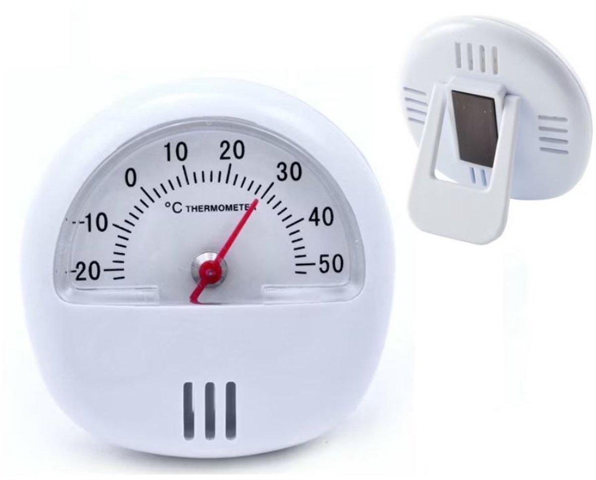 Thermometer - Analoge thermometer - Koelkast - Vriezer - Diepvries - Koelkastthermometer - Analoog - Temperatuurmeter - Fridge thermometer - Freezer thermometer - Wit - Jonyx
