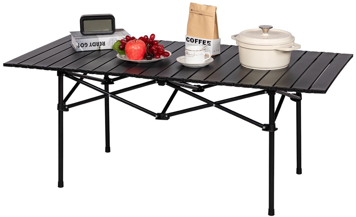 FURNITABLE IJzeren inklapbare campingtafel; klaptafel voor tuin; outdoor bijzettafel opvouwbaar, ultralicht - ShopVlot