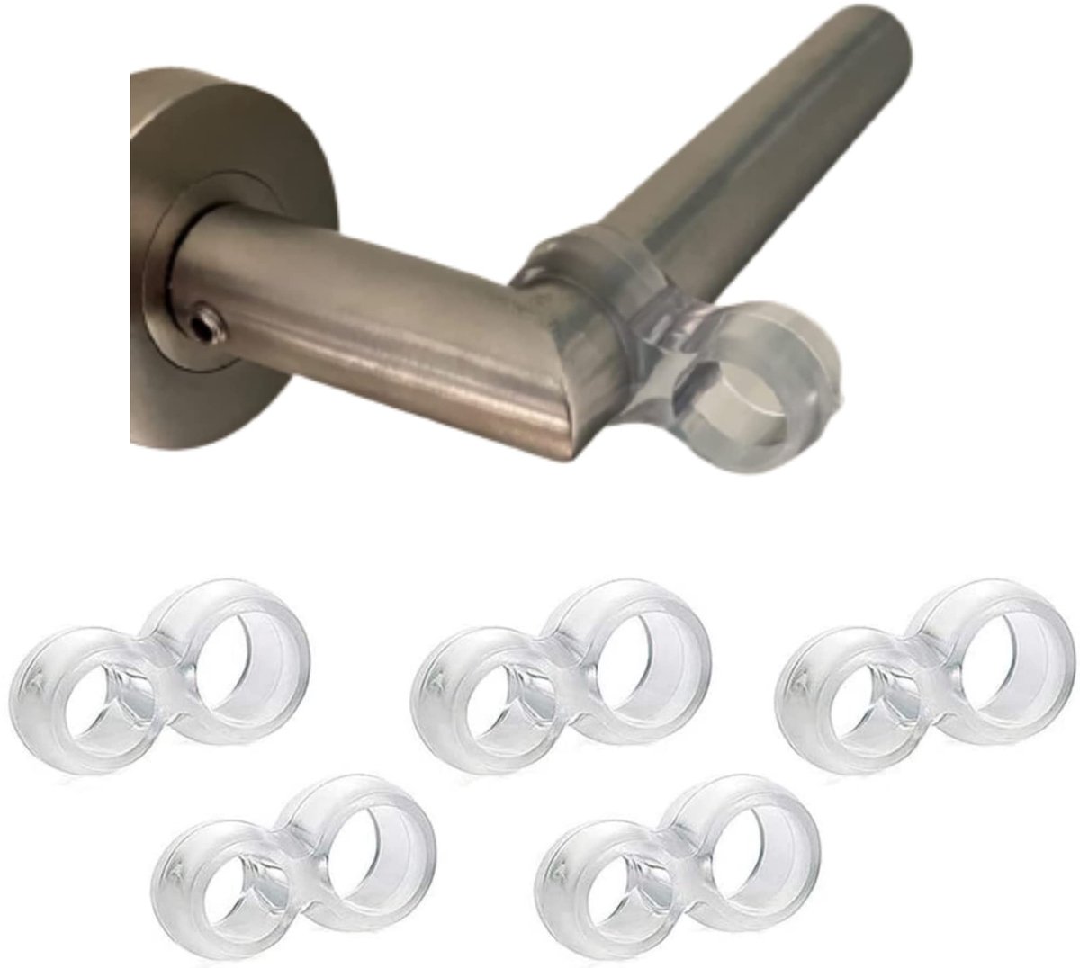 Solidchoice - Transparante Deurstopper - Set van 5 Flexibele Beschermers