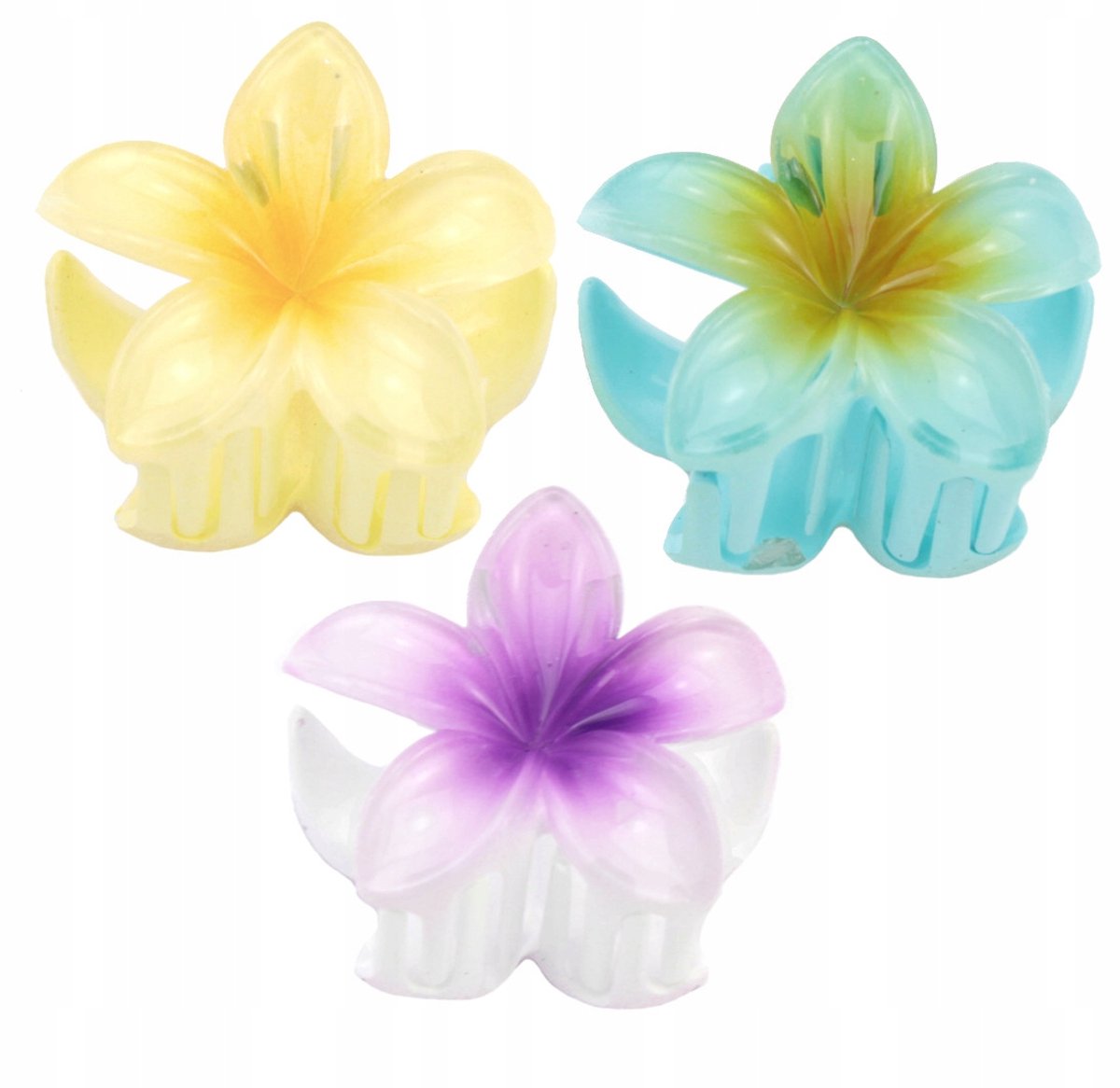Set van 3 Hawaii Bloemen Haarclips - 4 cm