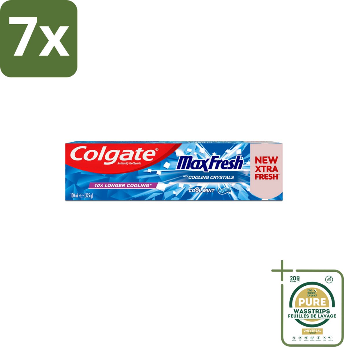 7 x Colgate Tandpasta Maxfresh Coolmint 100 ml - Grootverpakking - Tandpasta - Frisse Adem - Mondhygiëne - Cariës Bestrijden - Tandplak Verwijderen