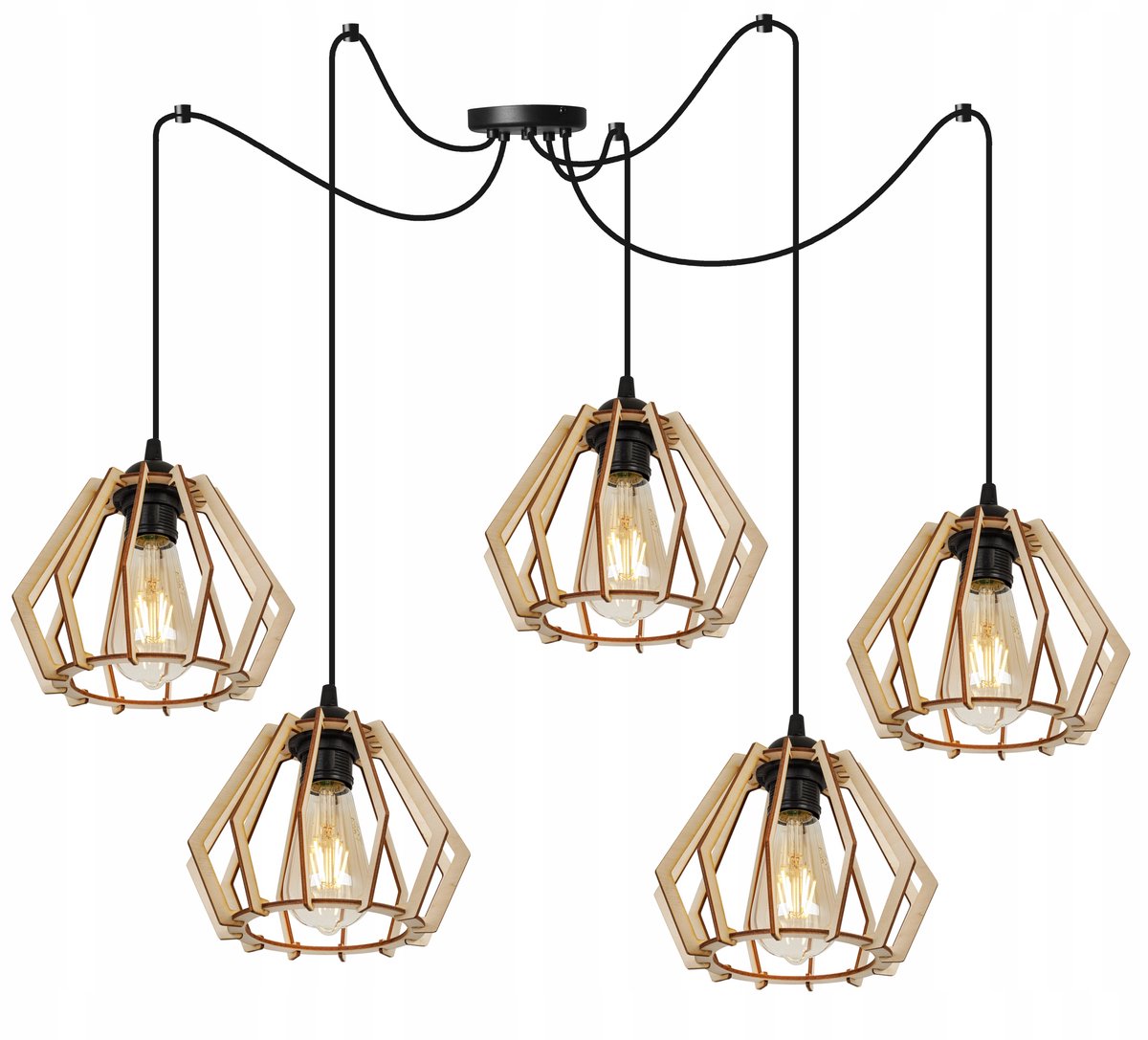 Merلوze Houten Hanglamp - Stijlvolle Spider Design