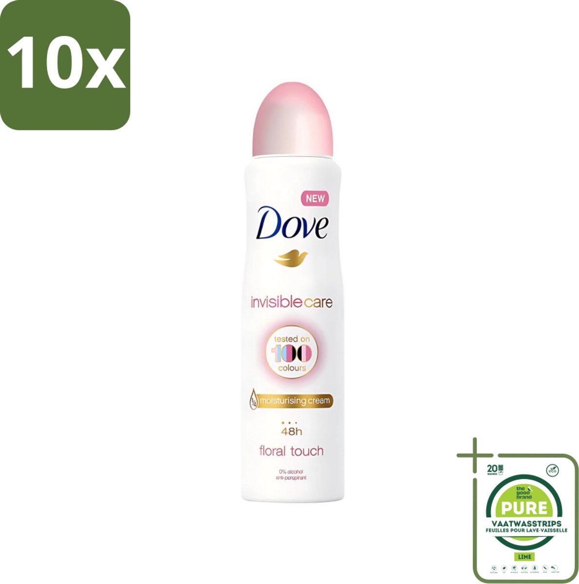 10 x Dove - Deodorant - Spray Invisible Care - Onzichtbare bescherming - 250 ml - Grootverpakking - Dove Deodorant Spray - Onzichtbare Bescherming - Anti-Transpirant - Zweetbescherming - Geurbeheersing