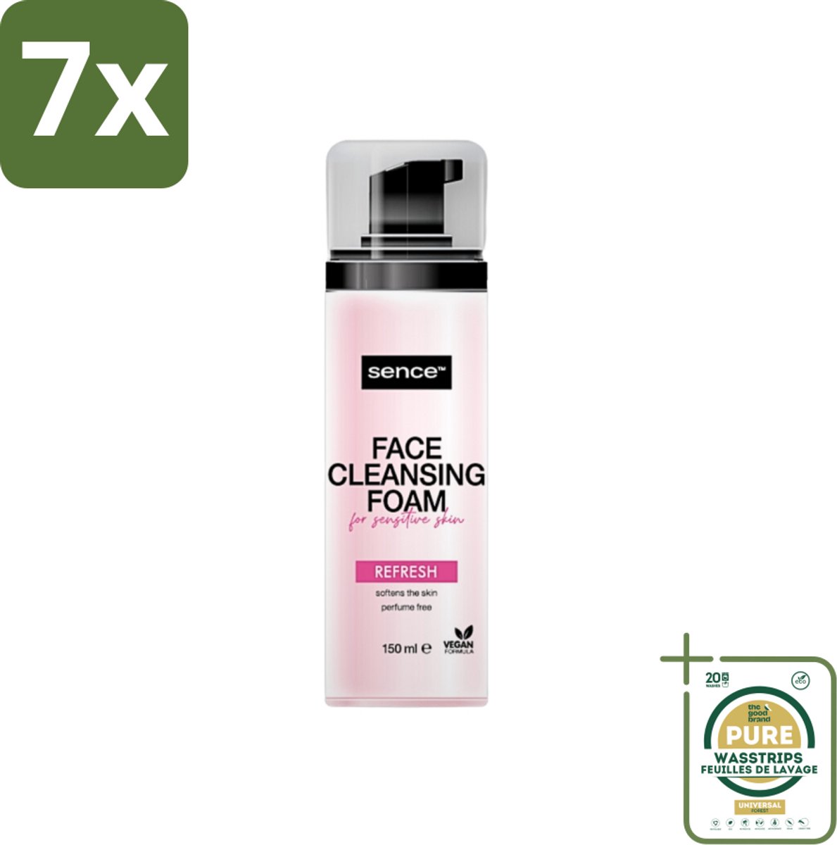 7 x Sence - Gevoelige Huid - Gezichtsreiniger - Foam - 150 ml - Grootverpakking - Gevoelige Huid Reinigen - Gezichtsreiniger - Schuimreiniger - Poriën Reinigen - Make-up Verwijderen